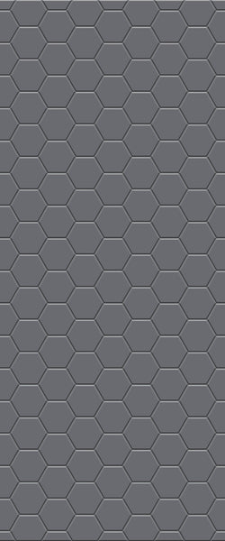 Grey Hexagon Acrylic Shower Wall Panel 2440mm x 1220mm (3mm Thick) - CladdTech