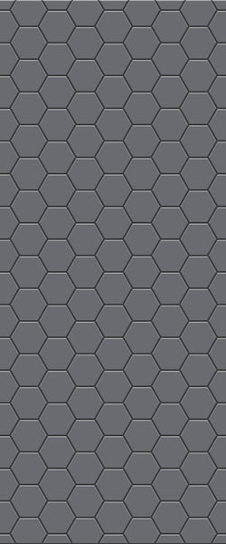 Grey Hexagon Acrylic Shower Wall Panel 2440mm x 1220mm (3mm Thick) - CladdTech