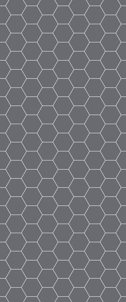 Grey Hexagon Acrylic Shower Wall Panel 2440mm x 1220mm (3mm Thick) - CladdTech