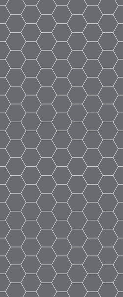 Grey Hexagon Acrylic Shower Wall Panel 2440mm x 1220mm (3mm Thick) - CladdTech