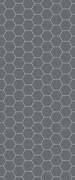Grey Hexagon Acrylic Shower Wall Panel 2440mm x 1220mm (3mm Thick) - CladdTech