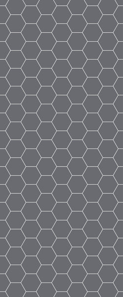 Grey Hexagon Acrylic Shower Wall Panel 2440mm x 1220mm (3mm Thick) - CladdTech