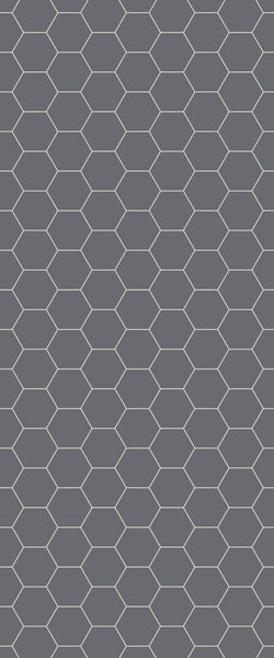 Grey Hexagon Acrylic Shower Wall Panel 2440mm x 1220mm (3mm Thick) - CladdTech