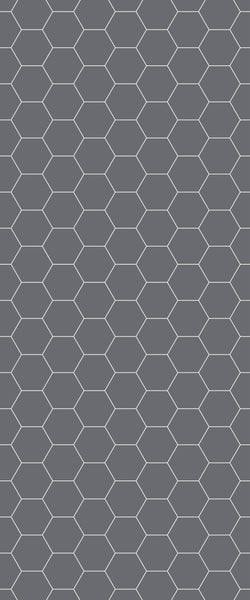 Grey Hexagon Acrylic Shower Wall Panel 2440mm x 1220mm (3mm Thick) - CladdTech