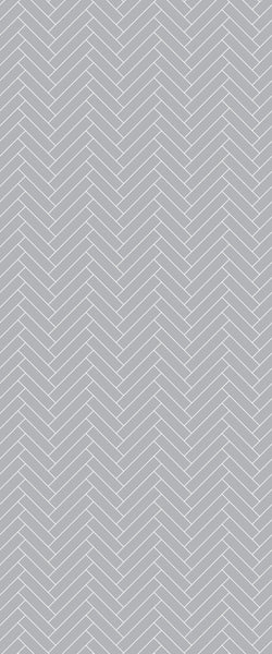 Grey Single Herringbone Tile Acrylic Shower Wall Panel 2440mm x 1220mm (3mm Thick) - CladdTech