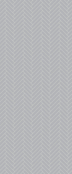 Grey Single Herringbone Tile Acrylic Shower Wall Panel 2440mm x 1220mm (3mm Thick) - CladdTech