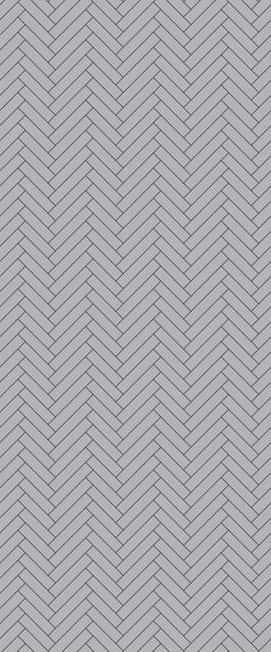 Grey Single Herringbone Tile Acrylic Shower Wall Panel 2440mm x 1220mm (3mm Thick) - CladdTech