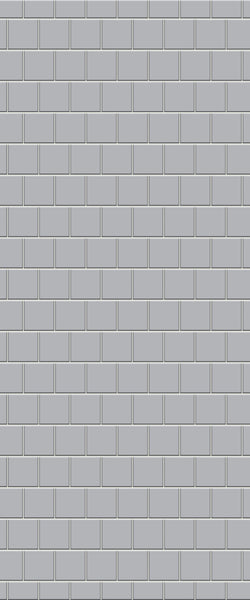 Grey Large Squares Acrylic Shower Wall Panel 2440mm x 1220mm (3mm Thick) - CladdTech