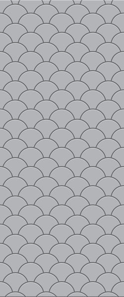 Grey Fishscales Acrylic Shower Wall Panel 2440mm x 1220mm (3mm Thick) - CladdTech