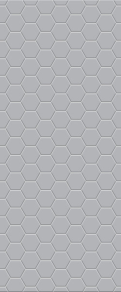 Grey Hexagon Acrylic Shower Wall Panel 2440mm x 1220mm (3mm Thick) - CladdTech