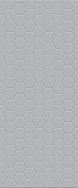 Grey Hexagon Acrylic Shower Wall Panel 2440mm x 1220mm (3mm Thick) - CladdTech