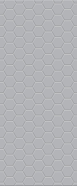 Grey Hexagon Acrylic Shower Wall Panel 2440mm x 1220mm (3mm Thick) - CladdTech