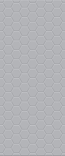 Grey Hexagon Acrylic Shower Wall Panel 2440mm x 1220mm (3mm Thick) - CladdTech