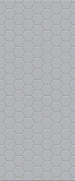Grey Hexagon Acrylic Shower Wall Panel 2440mm x 1220mm (3mm Thick) - CladdTech