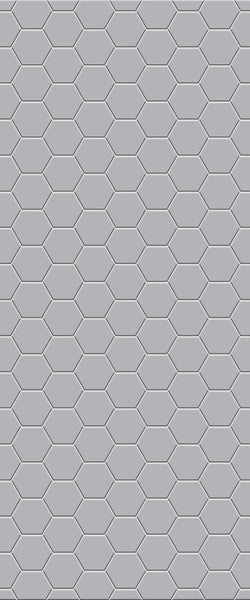 Grey Hexagon Acrylic Shower Wall Panel 2440mm x 1220mm (3mm Thick) - CladdTech