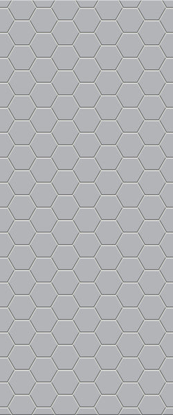 Grey Hexagon Acrylic Shower Wall Panel 2440mm x 1220mm (3mm Thick) - CladdTech