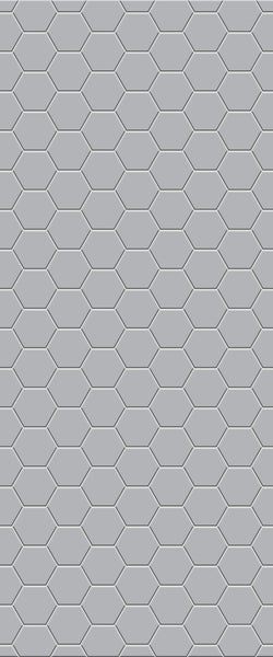 Grey Hexagon Acrylic Shower Wall Panel 2440mm x 1220mm (3mm Thick) - CladdTech