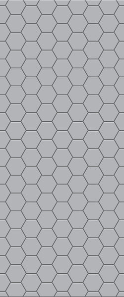 Grey Hexagon Acrylic Shower Wall Panel 2440mm x 1220mm (3mm Thick) - CladdTech