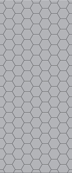 Grey Hexagon Acrylic Shower Wall Panel 2440mm x 1220mm (3mm Thick) - CladdTech