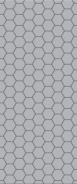 Grey Hexagon Acrylic Shower Wall Panel 2440mm x 1220mm (3mm Thick) - CladdTech