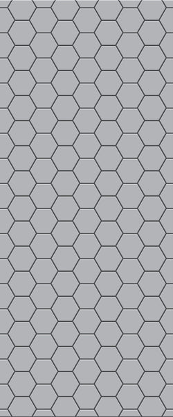 Grey Hexagon Acrylic Shower Wall Panel 2440mm x 1220mm (3mm Thick) - CladdTech