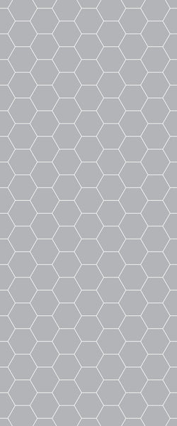 Grey Hexagon Acrylic Shower Wall Panel 2440mm x 1220mm (3mm Thick) - CladdTech
