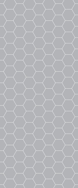 Grey Hexagon Acrylic Shower Wall Panel 2440mm x 1220mm (3mm Thick) - CladdTech