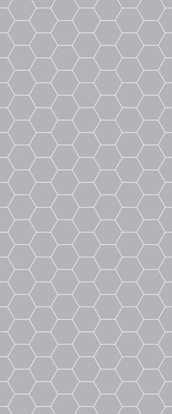 Grey Hexagon Acrylic Shower Wall Panel 2440mm x 1220mm (3mm Thick) - CladdTech