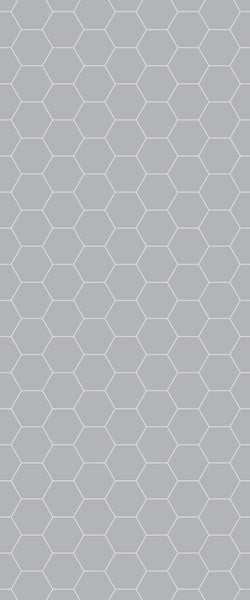 Grey Hexagon Acrylic Shower Wall Panel 2440mm x 1220mm (3mm Thick) - CladdTech