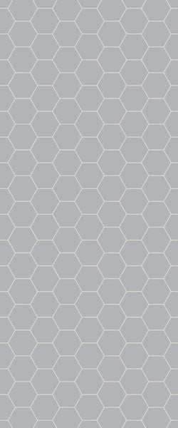 Grey Hexagon Acrylic Shower Wall Panel 2440mm x 1220mm (3mm Thick) - CladdTech