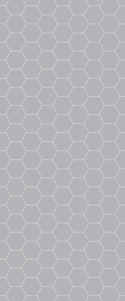 Grey Hexagon Acrylic Shower Wall Panel 2440mm x 1220mm (3mm Thick) - CladdTech