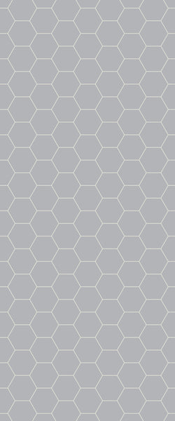 Grey Hexagon Acrylic Shower Wall Panel 2440mm x 1220mm (3mm Thick) - CladdTech