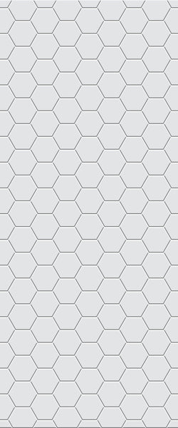 Grey Hexagon Acrylic Shower Wall Panel 2440mm x 1220mm (3mm Thick) - CladdTech