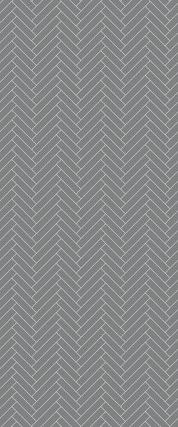 Grey Single Herringbone Tile Acrylic Shower Wall Panel 2440mm x 1220mm (3mm Thick) - CladdTech