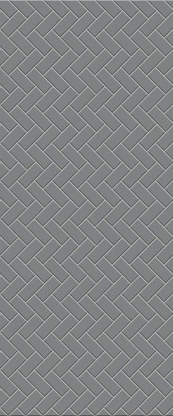 Grey Diagonal Herringbone Tile Acrylic Shower Wall Panel 2440mm x 1220mm (3mm Thick) - CladdTech