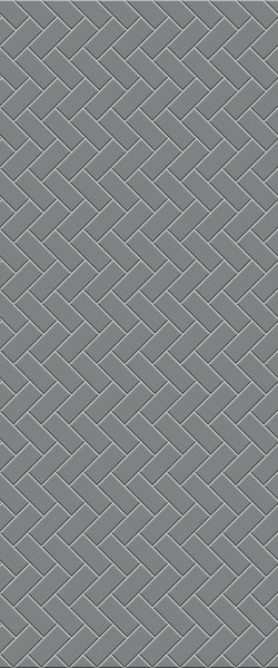 Grey Diagonal Herringbone Tile Acrylic Shower Wall Panel 2440mm x 1220mm (3mm Thick) - CladdTech