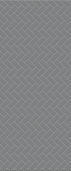 Grey Diagonal Herringbone Tile Acrylic Shower Wall Panel 2440mm x 1220mm (3mm Thick) - CladdTech