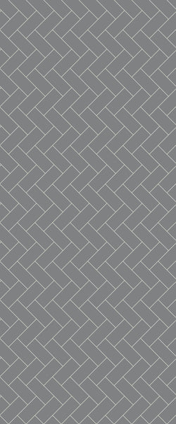 Grey Diagonal Herringbone Tile Acrylic Shower Wall Panel 2440mm x 1220mm (3mm Thick) - CladdTech