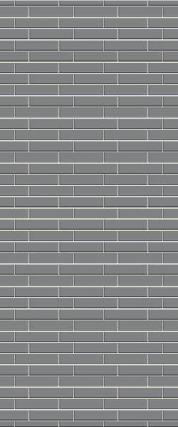 Grey Brickslips Acrylic Shower Wall Panel 2440mm x 1220mm (3mm Thick) - CladdTech