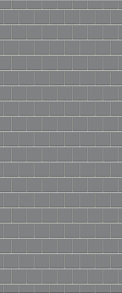 Grey Large Squares Acrylic Shower Wall Panel 2440mm x 1220mm (3mm Thick) - CladdTech