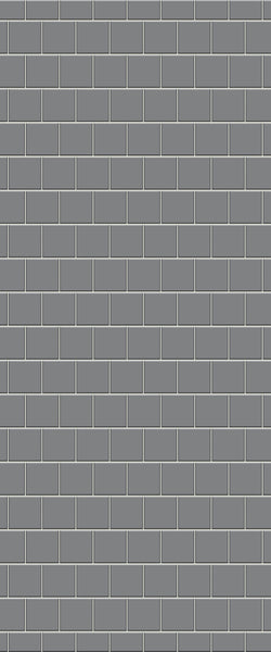 Grey Large Squares Acrylic Shower Wall Panel 2440mm x 1220mm (3mm Thick) - CladdTech