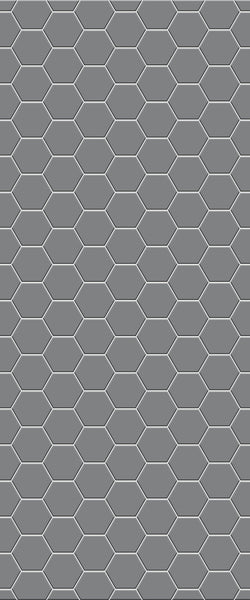 Grey Hexagon Acrylic Shower Wall Panel 2440mm x 1220mm (3mm Thick) - CladdTech