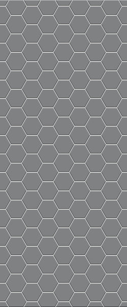 Grey Hexagon Acrylic Shower Wall Panel 2440mm x 1220mm (3mm Thick) - CladdTech