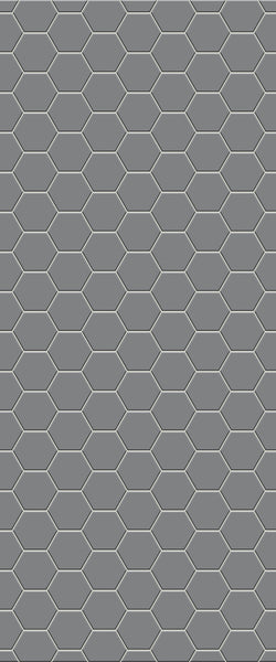 Grey Hexagon Acrylic Shower Wall Panel 2440mm x 1220mm (3mm Thick) - CladdTech