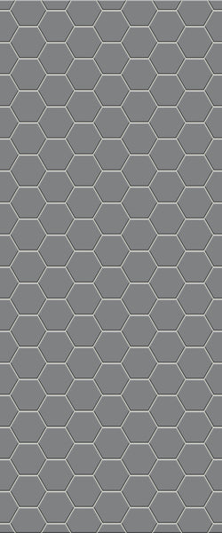 Grey Hexagon Acrylic Shower Wall Panel 2440mm x 1220mm (3mm Thick) - CladdTech