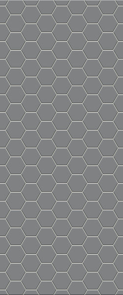 Grey Hexagon Acrylic Shower Wall Panel 2440mm x 1220mm (3mm Thick) - CladdTech
