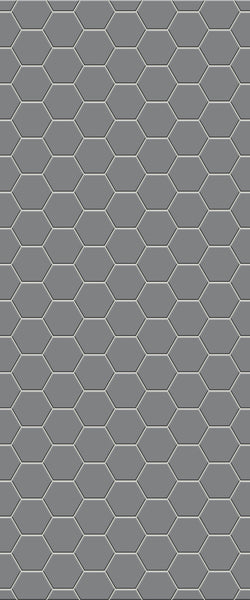 Grey Hexagon Acrylic Shower Wall Panel 2440mm x 1220mm (3mm Thick) - CladdTech