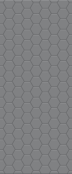 Grey Hexagon Acrylic Shower Wall Panel 2440mm x 1220mm (3mm Thick) - CladdTech