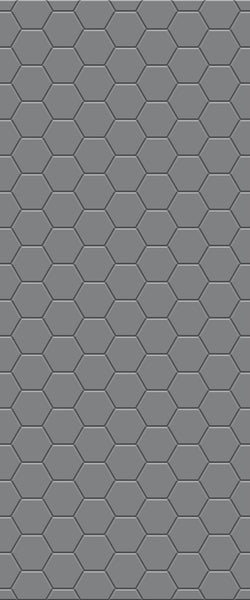 Grey Hexagon Acrylic Shower Wall Panel 2440mm x 1220mm (3mm Thick) - CladdTech