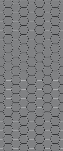Grey Hexagon Acrylic Shower Wall Panel 2440mm x 1220mm (3mm Thick) - CladdTech